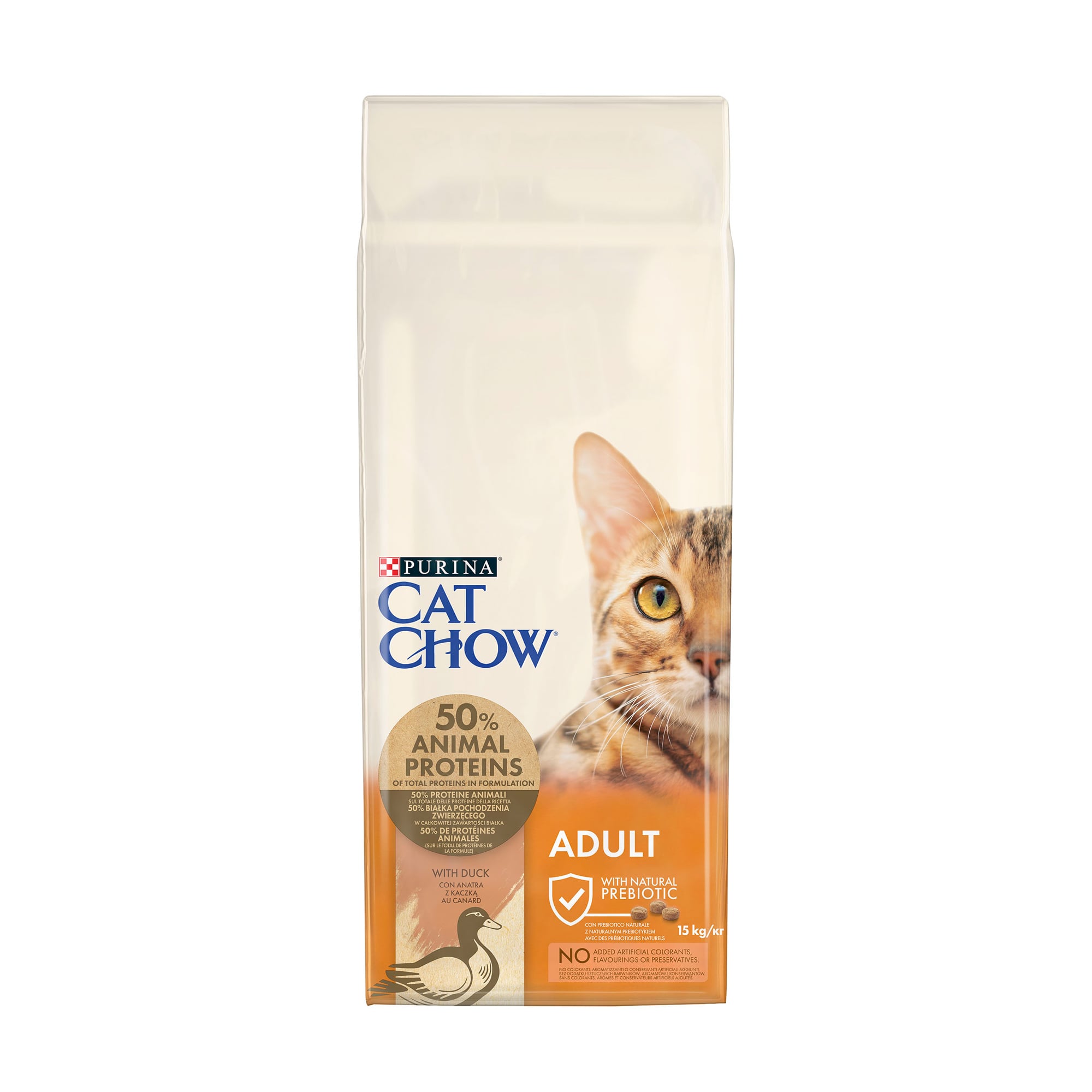 Сухий корм для дорослих котів Cat Chow Adult з качкою, 15 кг