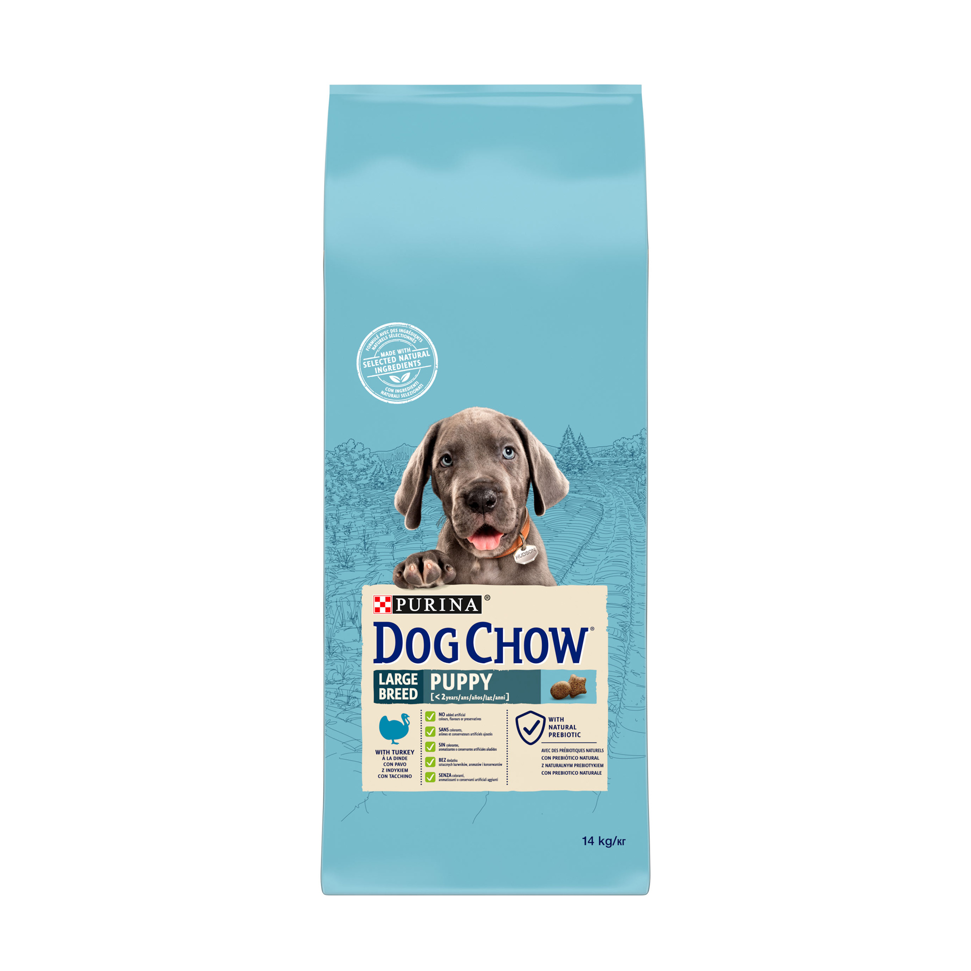 Сухий корм для цуценят великих порід до 2 років Dog Chow Large Breed Puppy <2 з індичкою, 14 кг